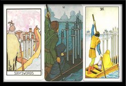 yes tarot swords six card meaning townsend february